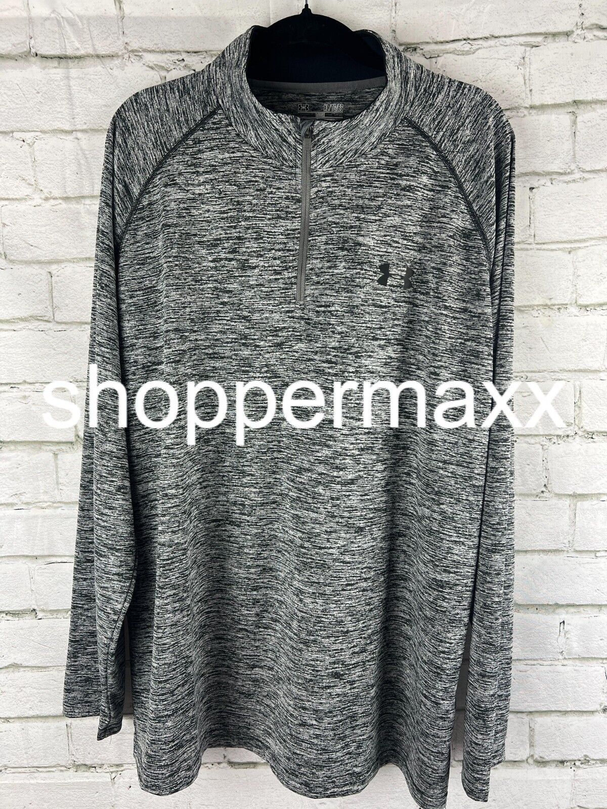 Under Armour Men's UA Tech ½ Zip Long Sleeve, Black Marble, X-Large