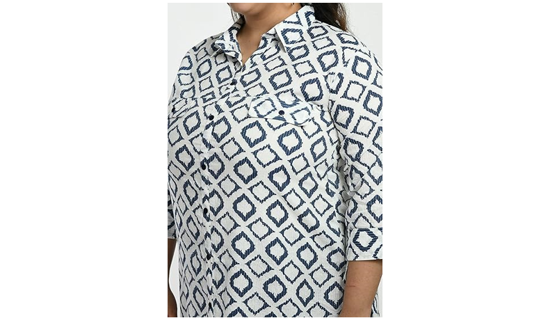 AnjuShree Choice Women Plus size Kurti for women White Printed, 5XL
