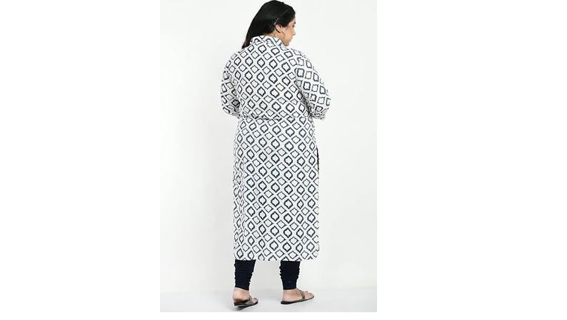 AnjuShree Choice Women Plus size Kurti for women White Printed, 5XL
