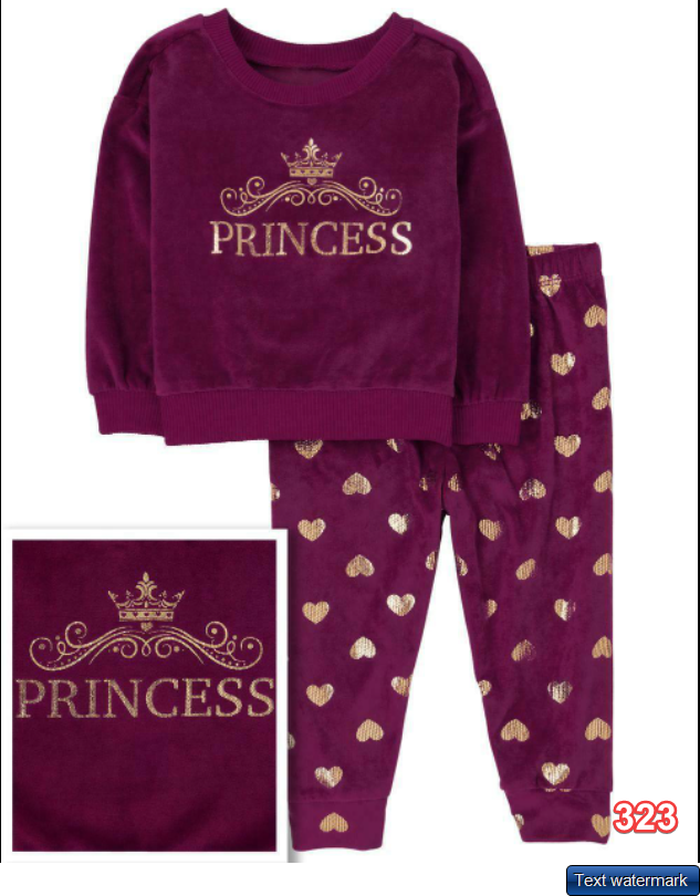 The Children's Place Girls Princess Two Piece Pajama Set, Rose Parade M