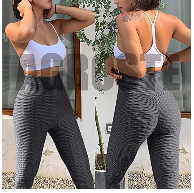 Womens High Waisted Yoga Pants Tummy Control Scrunched Booty Leggings Butt Lift
