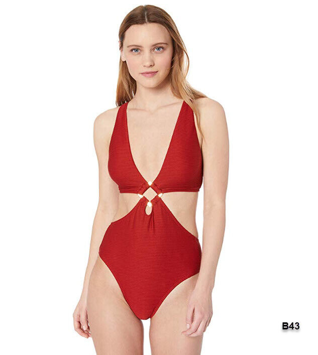 Anne Cole Studio Women's Cut Out One Piece Swimsuit, oh My Goodness Cinnamon Sz4