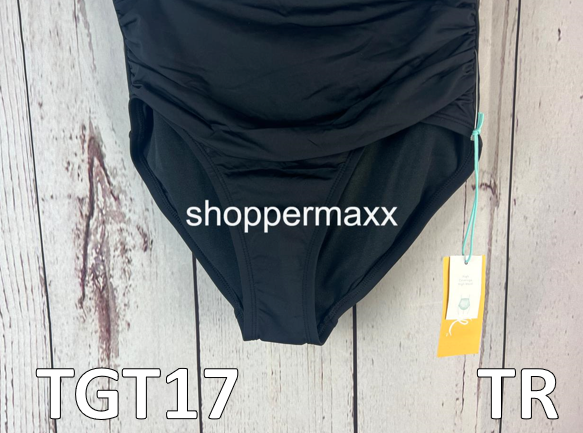 Women's Shirred High Waist Bikini Bottom - Kona Sol, Color- Black, Size -S