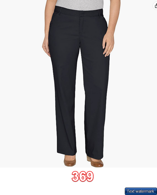 Dickies Women's Plus-Size Relaxed Straight Stretch Twill Pant Black 22REG