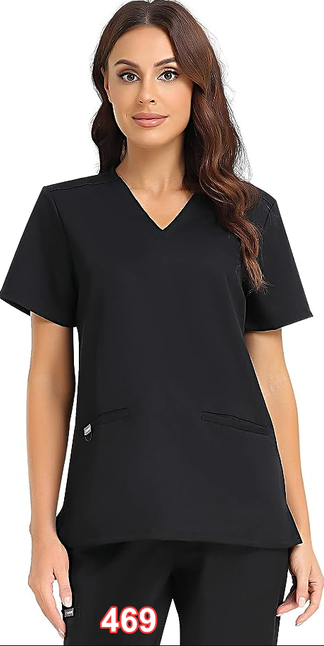 COMENII Scrubs Tops for Women, 3 Pocket 4-Way Stretch Anti-Wrinkle Medical Scrub