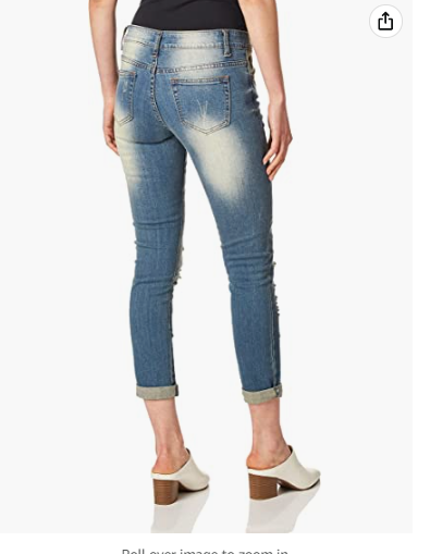 COVER GIRL Women High Waisted Cute Ripped Patched Repair Blue Skinny Juniors 16W