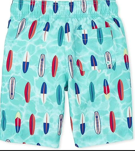The Children's Place Boys Surfboard 2-Piece Swim Set Aegean Sea M