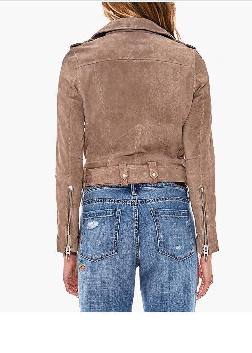 [BLANKNYC] womens Suede Moto Jacket, Sand Stoner, Medium US