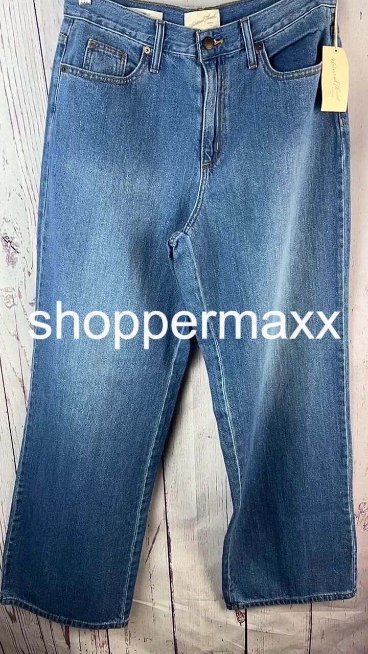 Women's High-Rise Wide Leg Jeans - Universal Thread, Medium Wash, Size 10 Long