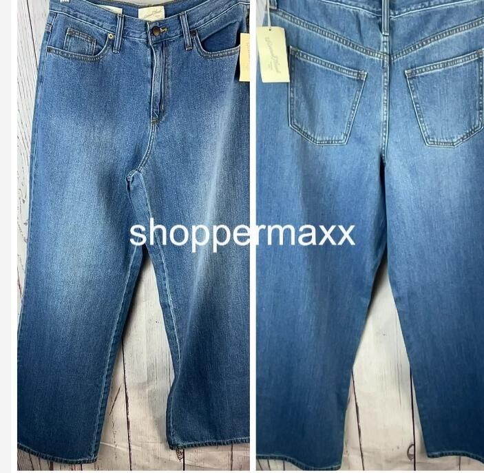 Women's High-Rise Wide Leg Jeans - Universal Thread, Medium Wash, Size 10 Long