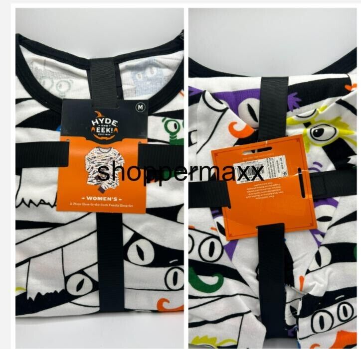 Women's Glow-In-The-Dark Mummy Halloween Matching Family Pajama Set - White, M