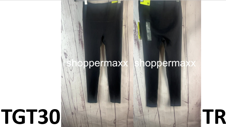 Women's Rib Seamless Leggings Pants - All in Motion, Color- Black, Size- Medium
