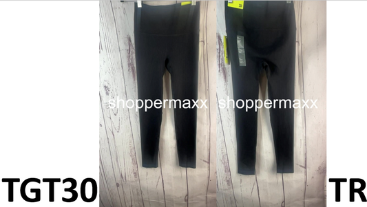 Women's Rib Seamless Leggings Pants - All in Motion, Color- Black, Size- Medium