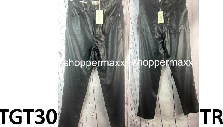 Women's High-Rise Faux Leather 90's Straight Jeans - Universal Thread, Black, 8R