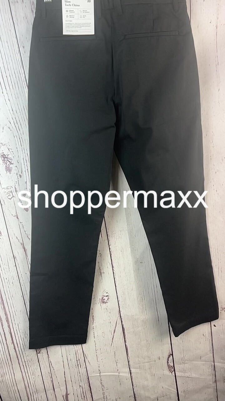 Men's Slim Fit Tech Chino Pants - Goodfellow & Co, BLACK, Size- 28WX30L