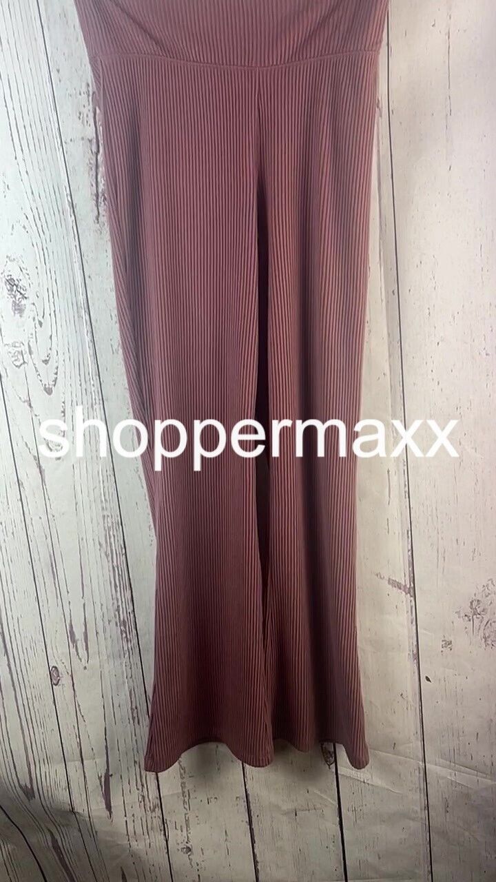Women's High-Waisted Cozy Ribbed Lounge Flare Leggings - Wild Fable, Burgundy, M