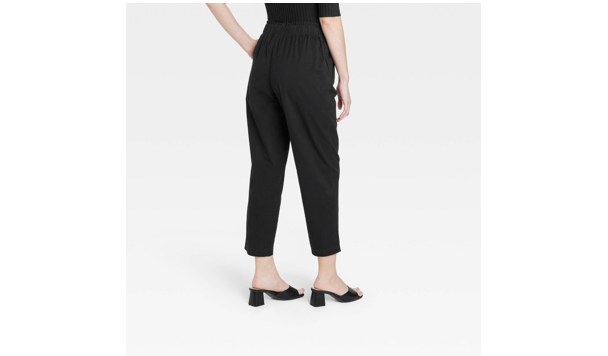Women's High-Rise Tapered Ankle Chino Pants - A New Day, Black, Size- Large