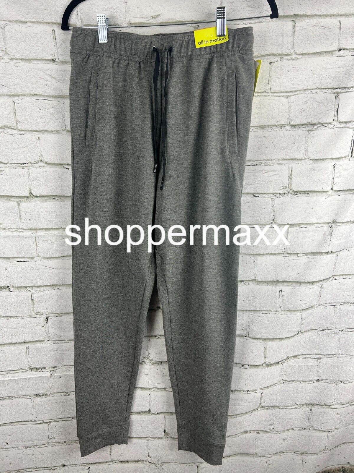 All in Motion Men's Soft Gym Pants, Grey, Size Small
