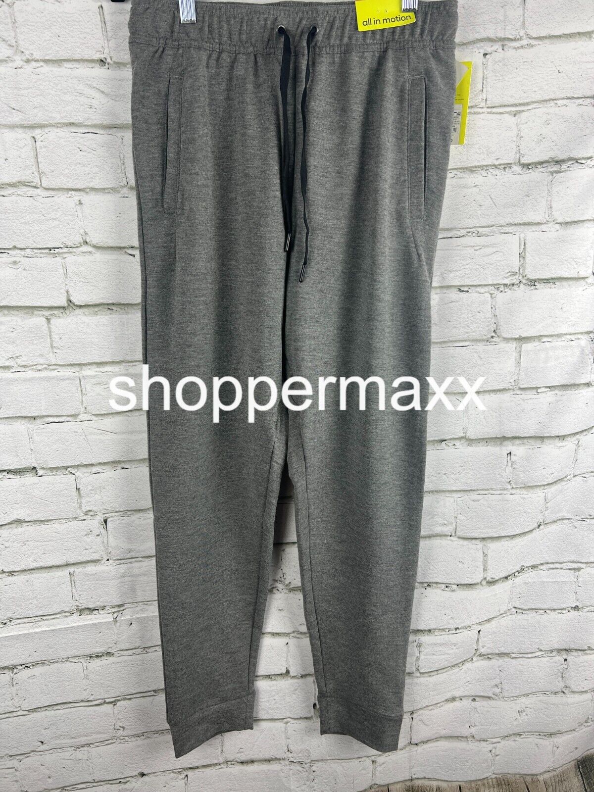 All in Motion Men's Soft Gym Pants, Grey, Size Small