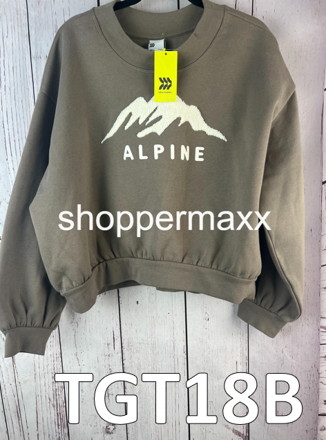Women's Pullover Graphic Fleece Sweatshirt - All In Motion, GRAY, Size X-Large