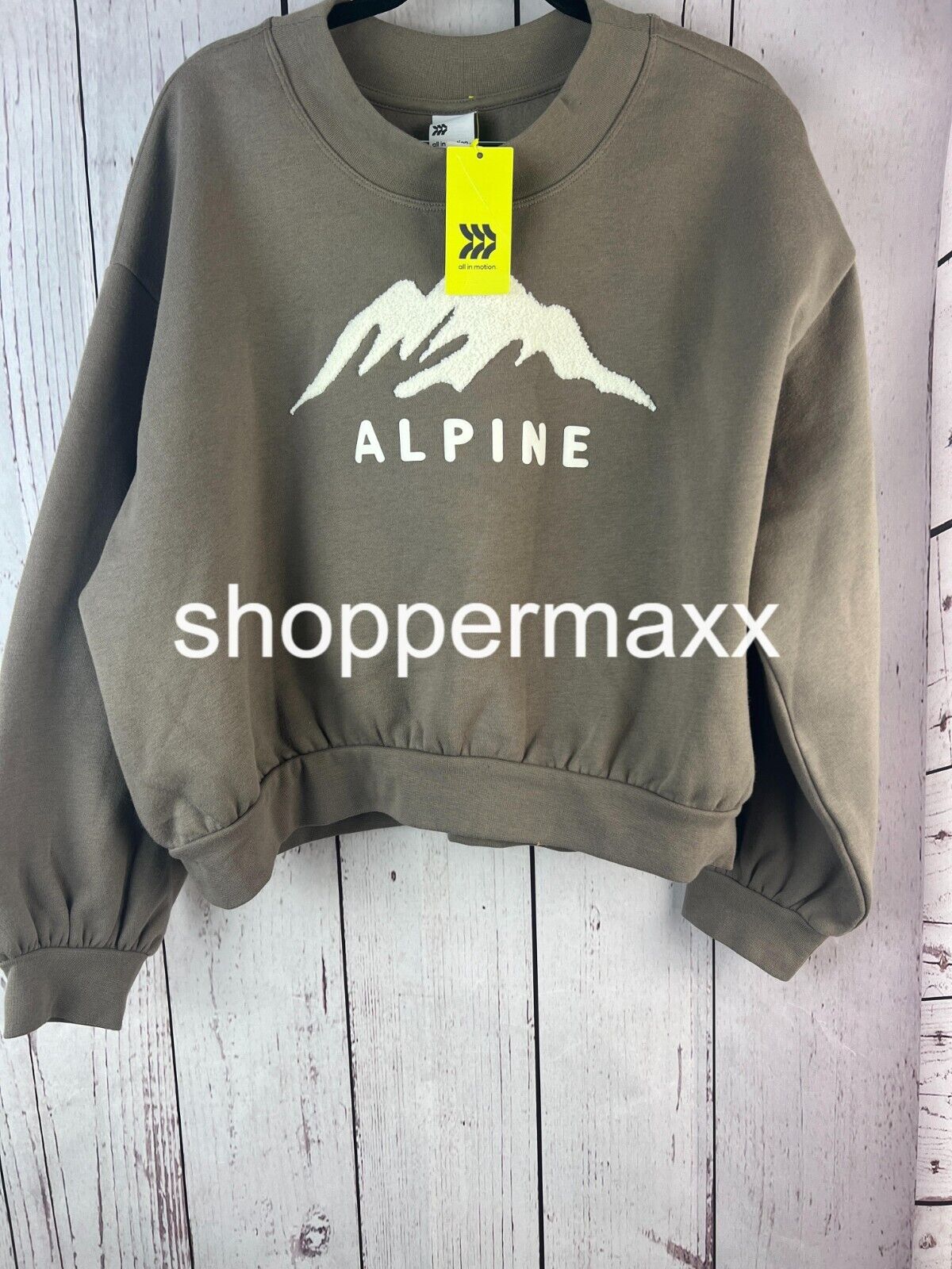 Women's Pullover Graphic Fleece Sweatshirt - All In Motion, GRAY, Size X-Large