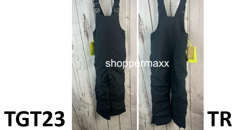 Unisex Kids' Waterproof Snow Bib - All in Motion, Black, Size Small