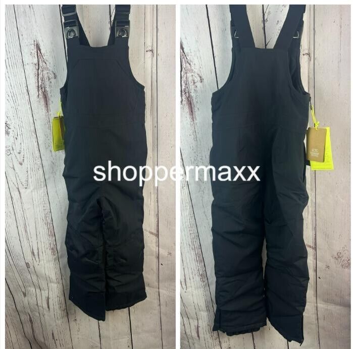 Unisex Kids' Waterproof Snow Bib - All in Motion, Black, Size Small