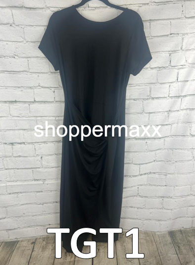 A New Day Women's Short Sleeve Tie-Front Wrap Dress, Black, Medium