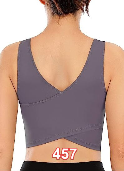 TASADA V-Neck Sports Bras for Women - Wirefree Padded Yoga Bra Running Workout S