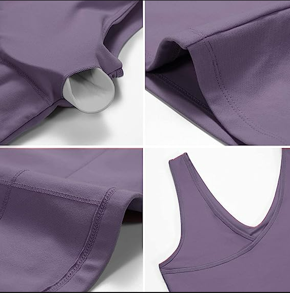 TASADA V-Neck Sports Bras for Women - Wirefree Padded Yoga Bra Running Workout S