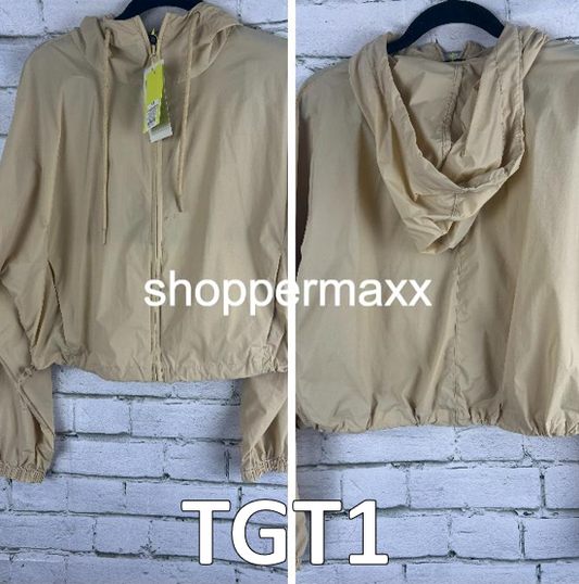 Women's Full-Zip Windbreaker Jacket - All in Motion Beige XS Women Jacket Hoodie
