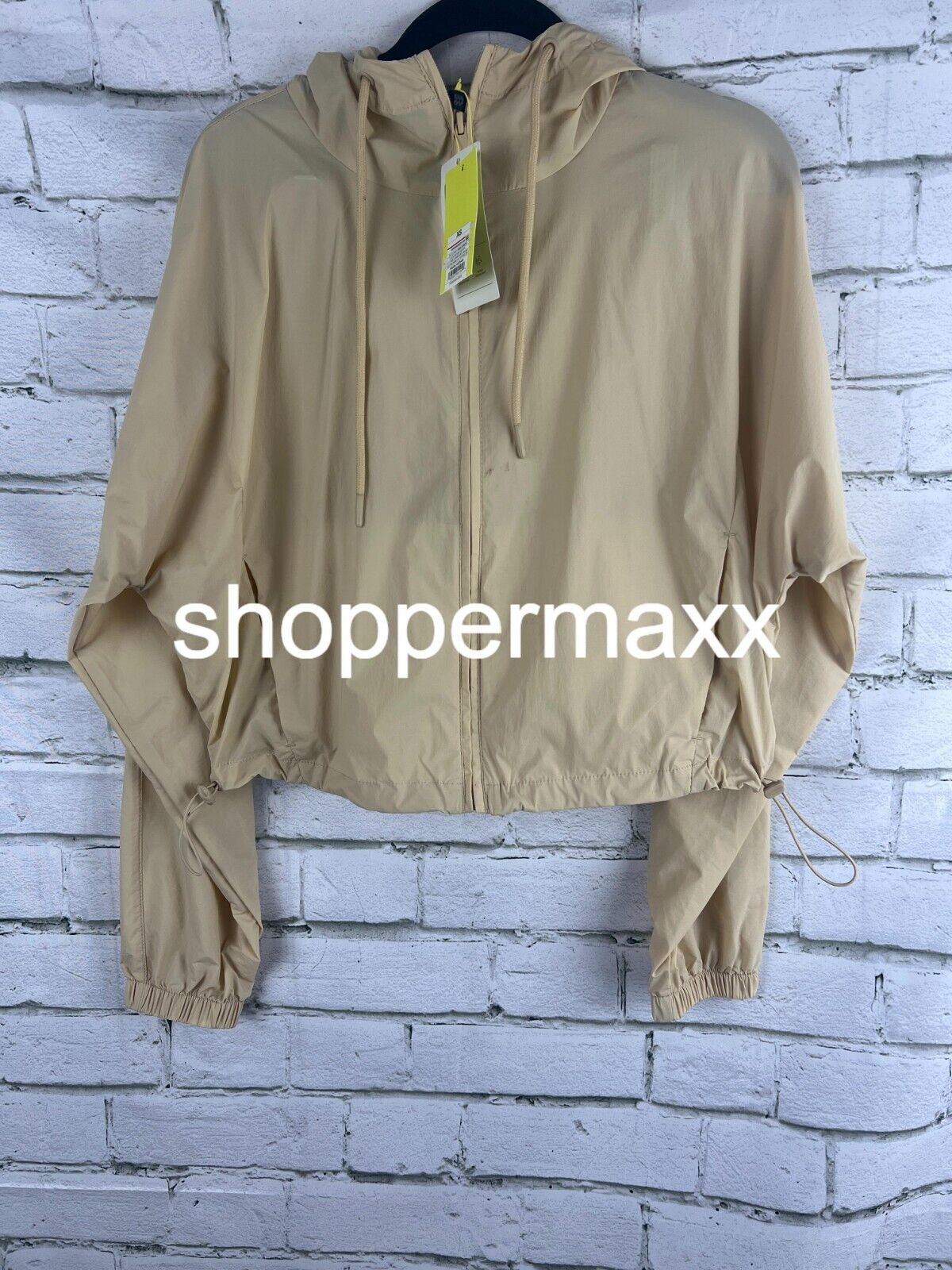 Women's Full-Zip Windbreaker Jacket - All in Motion Beige XS Women Jacket Hoodie