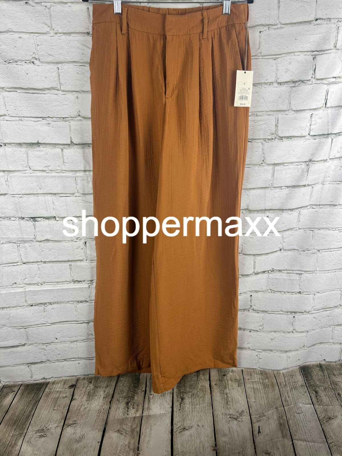 Women's High-Rise Wide Leg Pants-A New Day, Brown, Size 8, Wide Leg Casual Pants