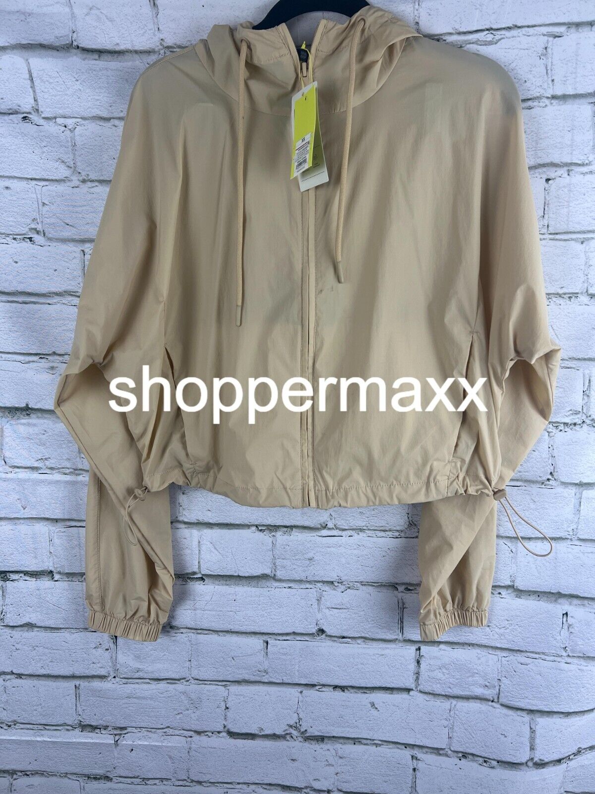 Women's Full-Zip Windbreaker Jacket - All in Motion Beige XS Women Jacket Hoodie
