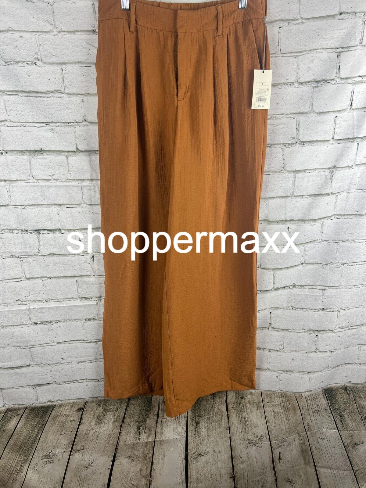 Women's High-Rise Wide Leg Pants-A New Day, Brown, Size 8, Wide Leg Casual Pants