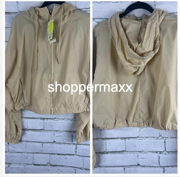 Women's Full-Zip Windbreaker Jacket - All in Motion Beige XS Women Jacket Hoodie