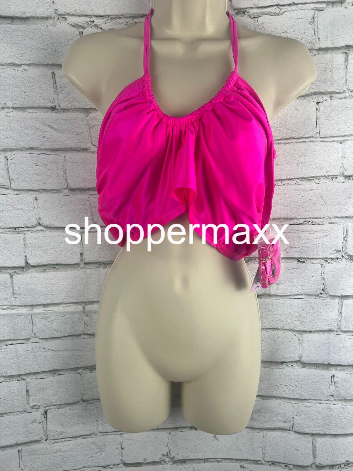 Women's Longline Wrap Halter Bikini Top - Wild Fable Pink Shine XL(16)