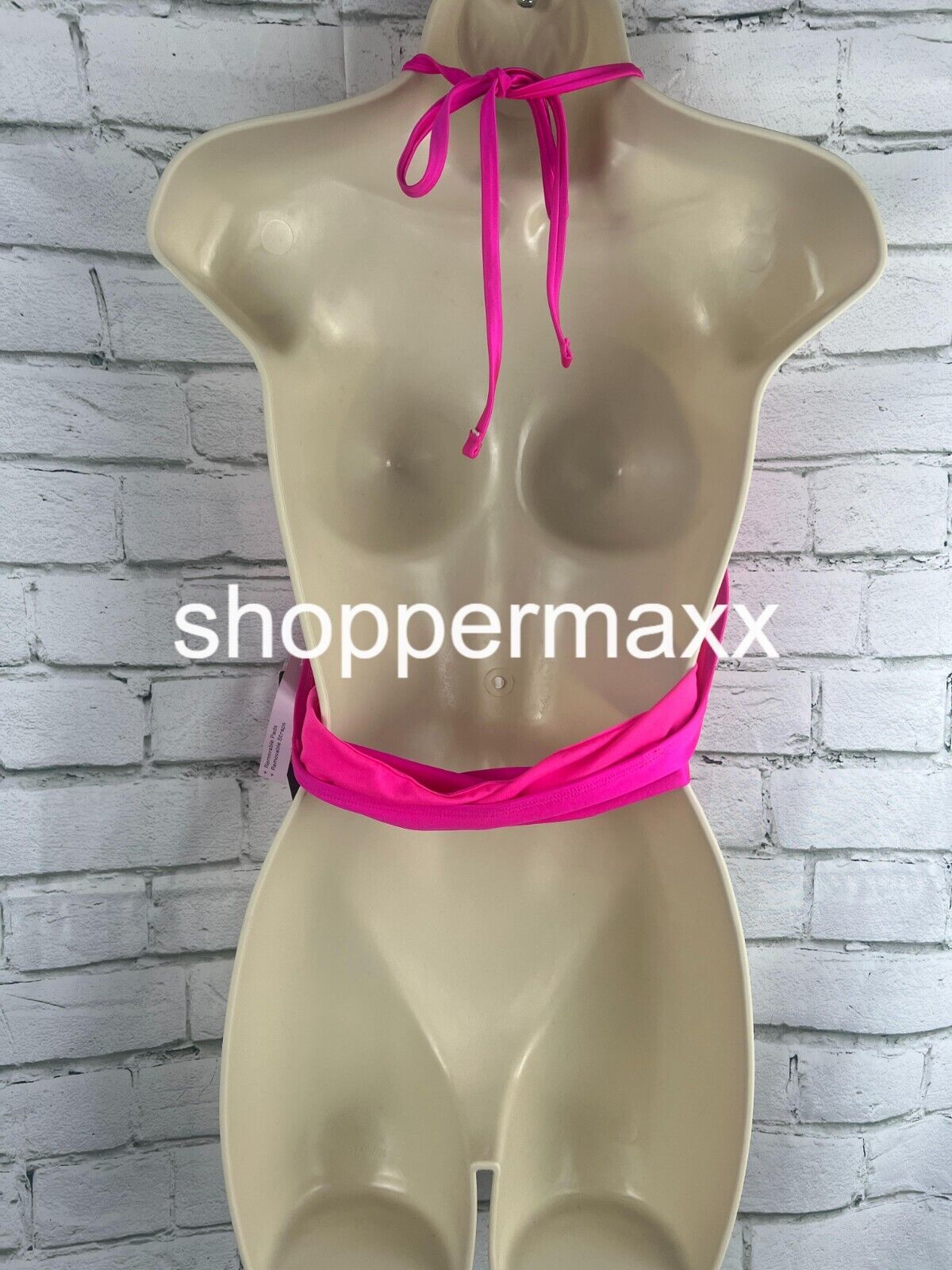 Women's Longline Wrap Halter Bikini Top - Wild Fable Pink Shine XL(16)