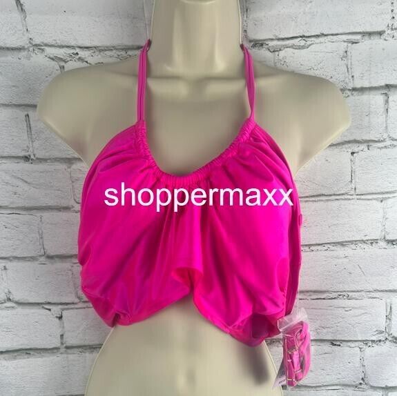 Women's Longline Wrap Halter Bikini Top - Wild Fable Pink Shine XL(16)