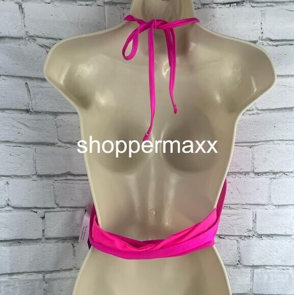 Women's Longline Wrap Halter Bikini Top - Wild Fable Pink Shine XL(16)