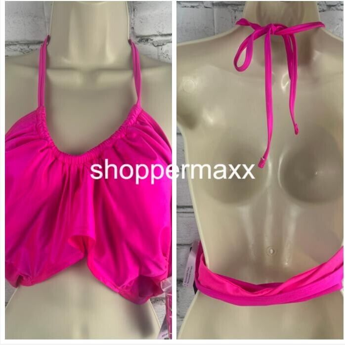 Women's Longline Wrap Halter Bikini Top - Wild Fable Pink Shine XL(16)