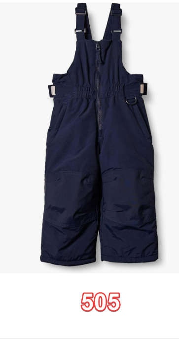Essentials Girls and Toddlers' Water-Resistant Snow Bib Dark Navy XS