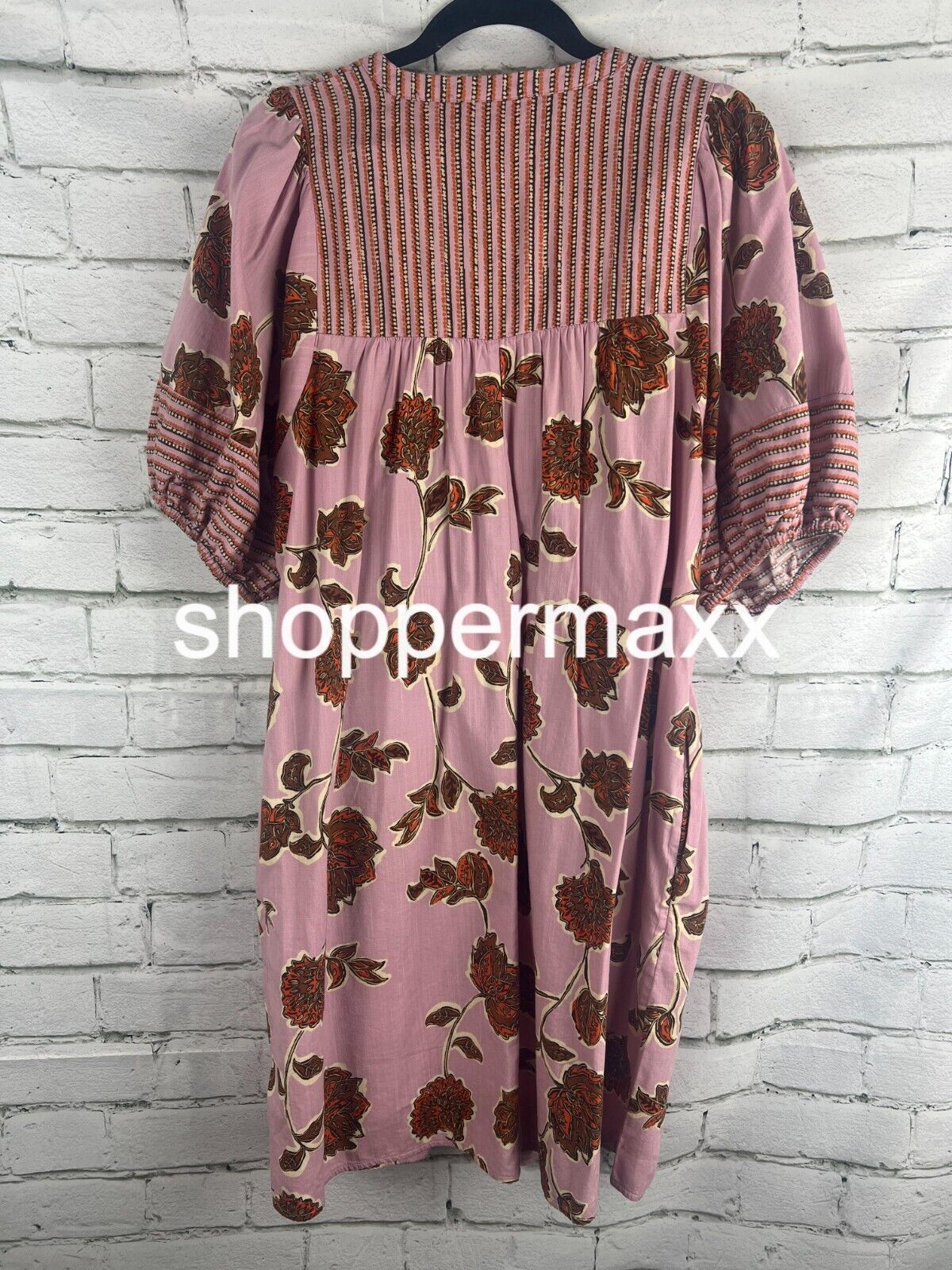 Women's Flutter Short Sleeve Printed Kaftan A-Line Dress - Knox Rose Pink Small