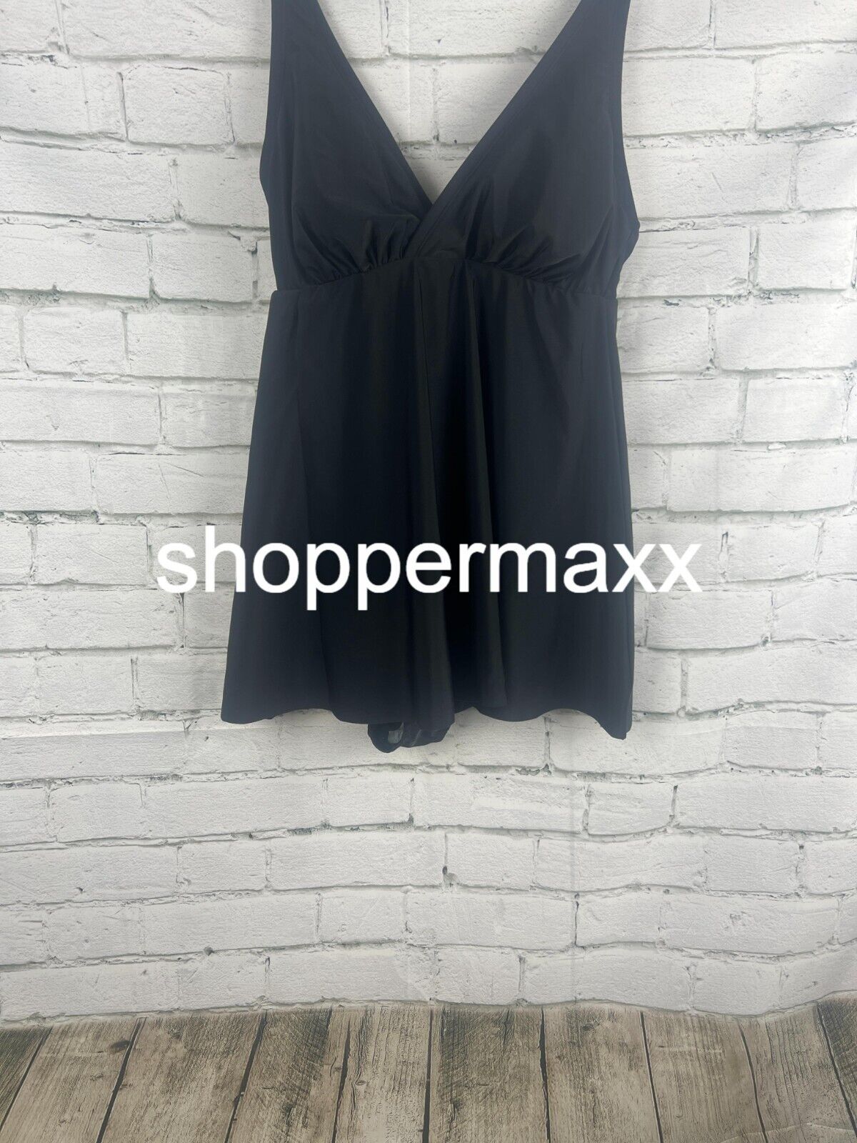 WOMEN'S SIDE SLIT SWIM DRESS Women Swimsuit Swim wear - KONA SOL BLACK 14