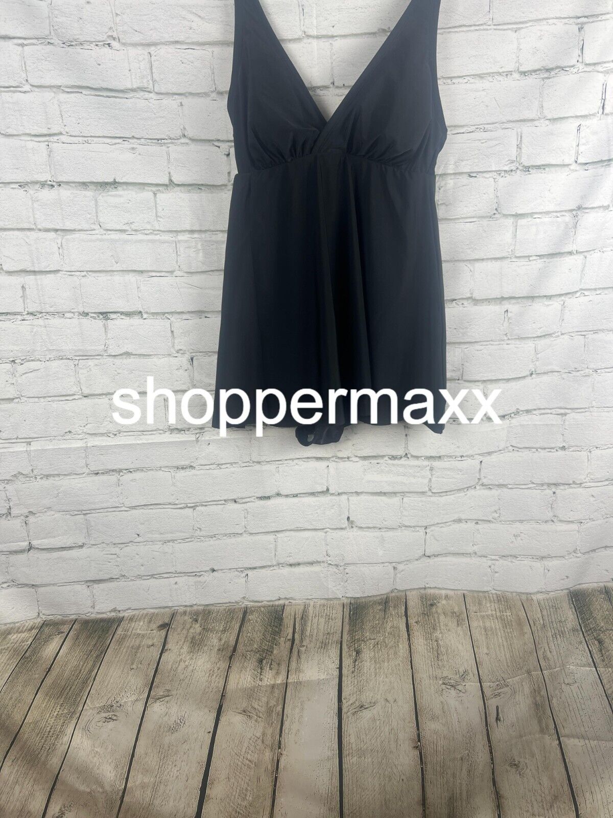 WOMEN'S SIDE SLIT SWIM DRESS Women Swimsuit Swim wear - KONA SOL BLACK 14