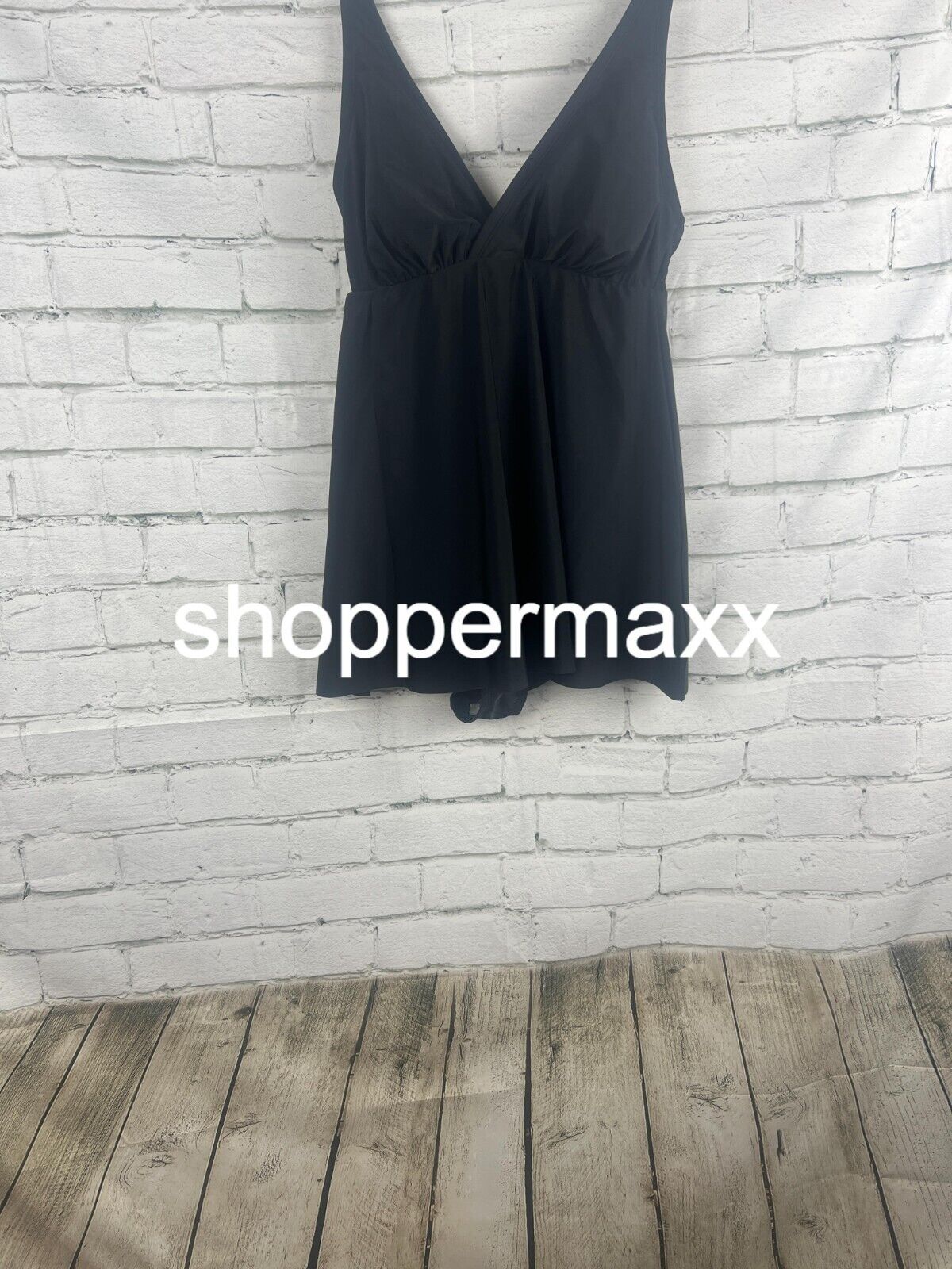WOMEN'S SIDE SLIT SWIM DRESS Women Swimsuit Swim wear - KONA SOL BLACK 14