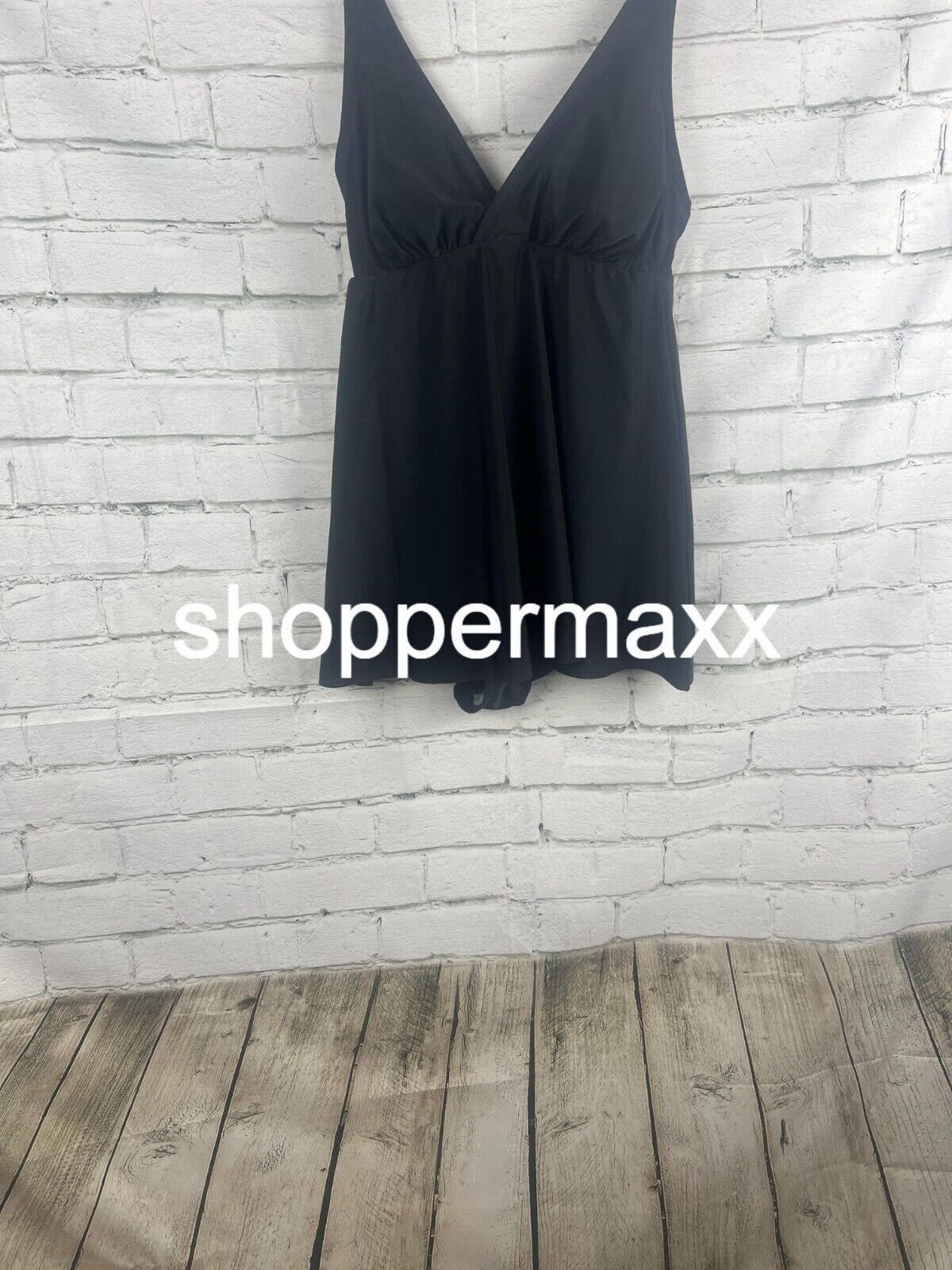 WOMEN'S SIDE SLIT SWIM DRESS Women Swimsuit Swim wear - KONA SOL BLACK 14