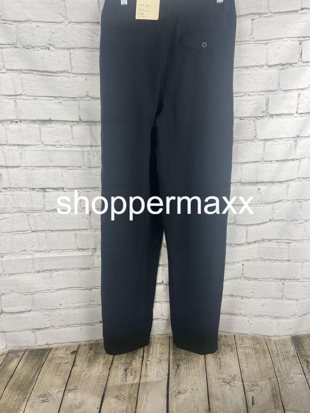 Women's High-Rise Relaxed Fit Full Length Baggy Wide Leg Trousers - A New Day 4R