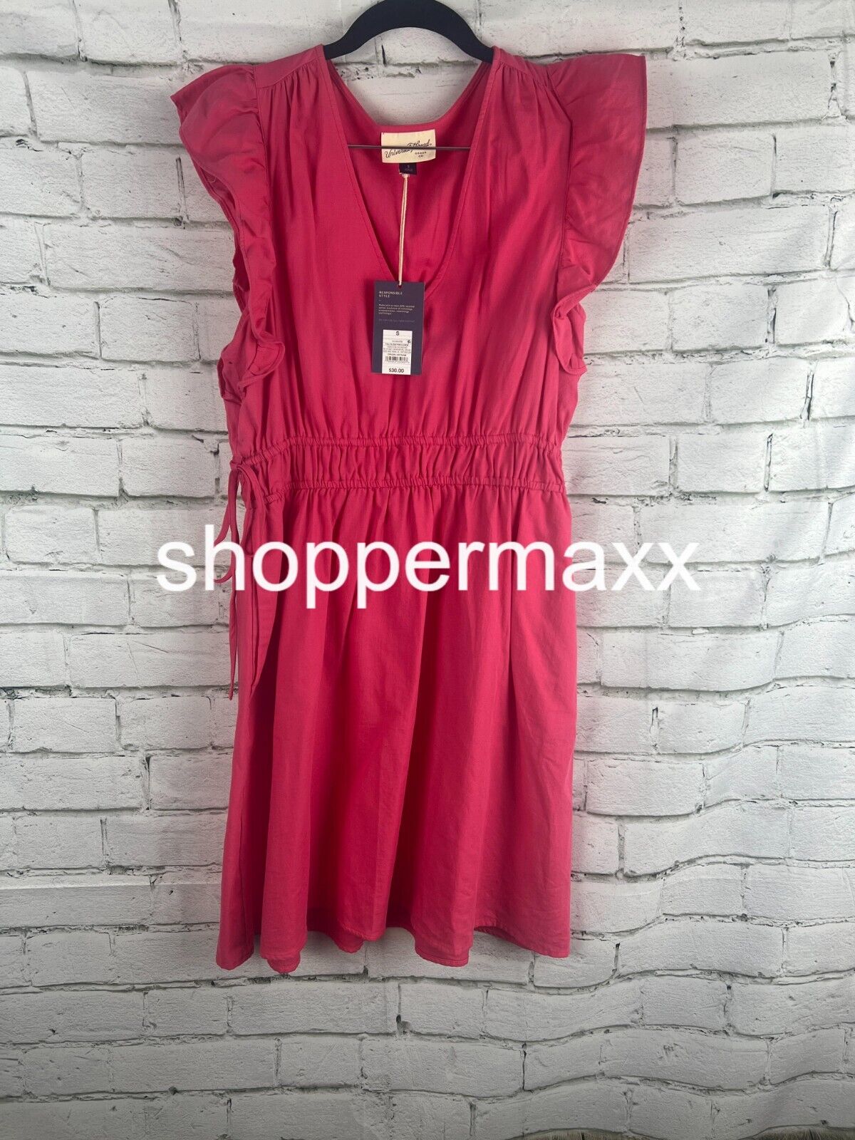 Women's Flutter Short Sleeve Dress - Universal Thread Full Bloom Pink Small