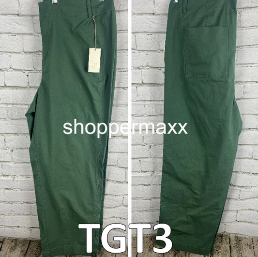 A New Day Women's Mid-Rise Relaxed Straight Leg Chino Pants -Olive 18
